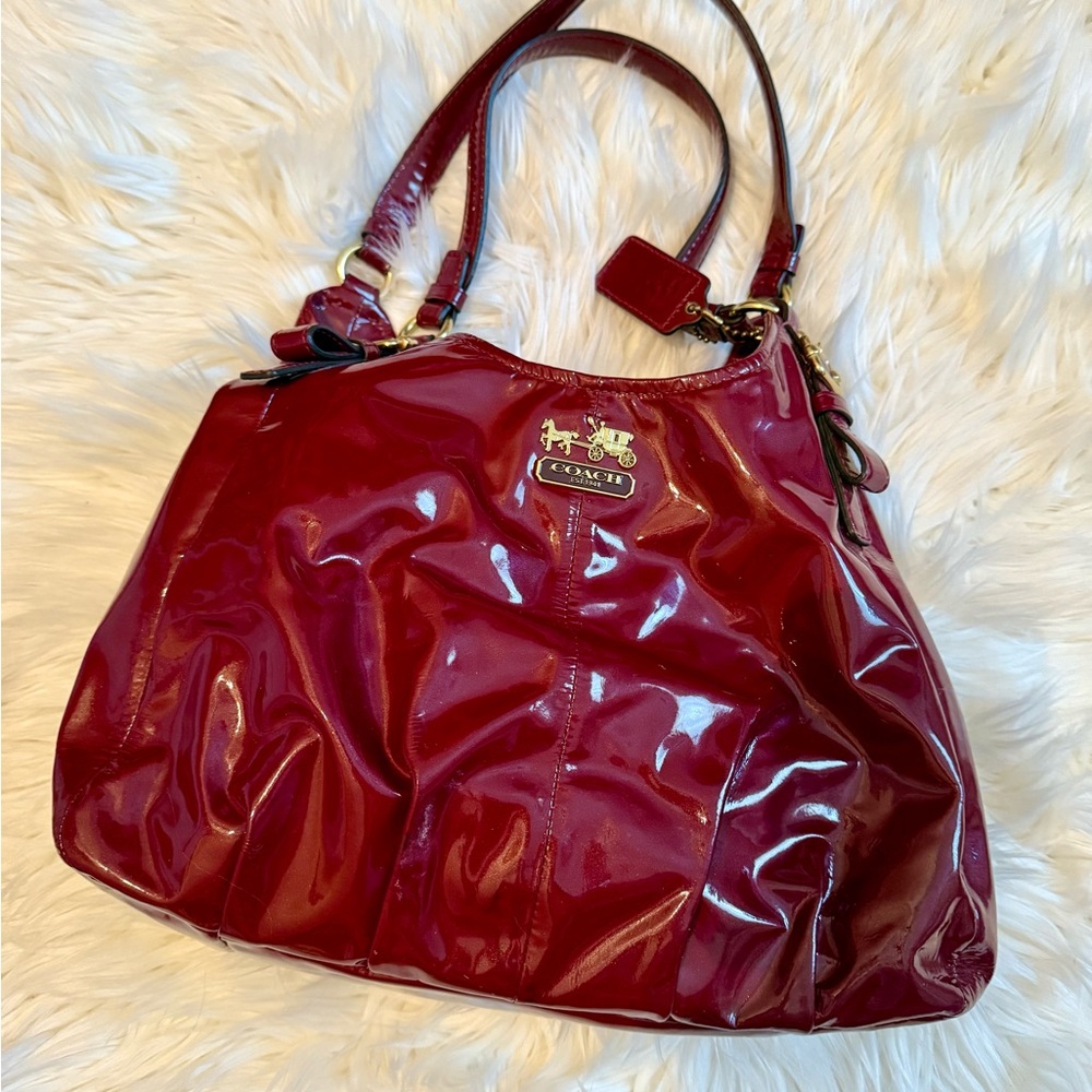 Patent leather coach purse